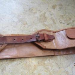 curiosité ceinture ceinturon transport or billet papier munitions XIX° siècle cuir chevreau
