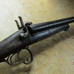 fusil chasse à broche  XIX° fonctionnel  légère réparation derrière chien droit cal16 St Etienne