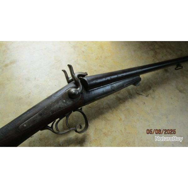 fusil chasse  broche  XIX fonctionnel  lgre rparation derrire chien droit cal16 St Etienne