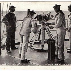 CPA - Marine Militaire - LA VIE DU MARIN MANOEUVRE CANON -N°1627