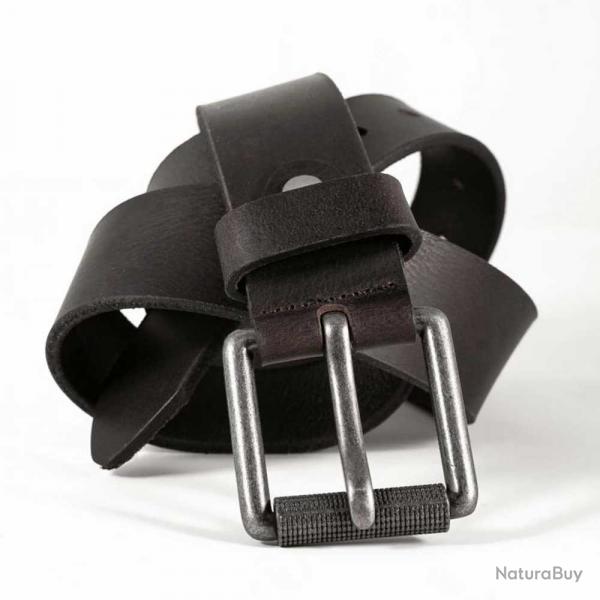 Ceinturon cuir Buffle Boucle Rouleau Marron