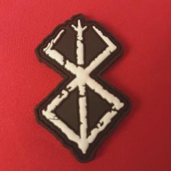 ÉCUSSON VIKING SYMBOLE - PATCH BRODÉ  PVC SCRATCH VALKNUT VALHALLA VIKING 6/3 CM NORSE
