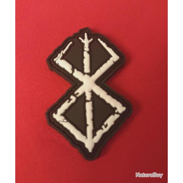 CUSSON VIKING SYMBOLE - PATCH BROD  PVC SCRATCH VALKNUT VALHALLA VIKING 6/3 CM NORSE