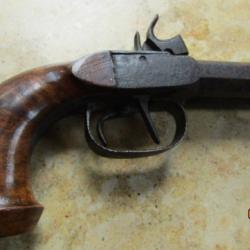 pistolet coup de poing voyage à balle forcée double 12mm fonctionnel  bois noyer