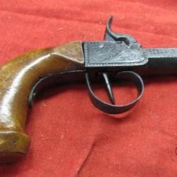 pistolet coup de poing voyage à balle forcée double 12mm fonctionnel  bois noyer