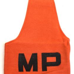 Brassard police Military "MP" noir sur orange avec attache épaulette