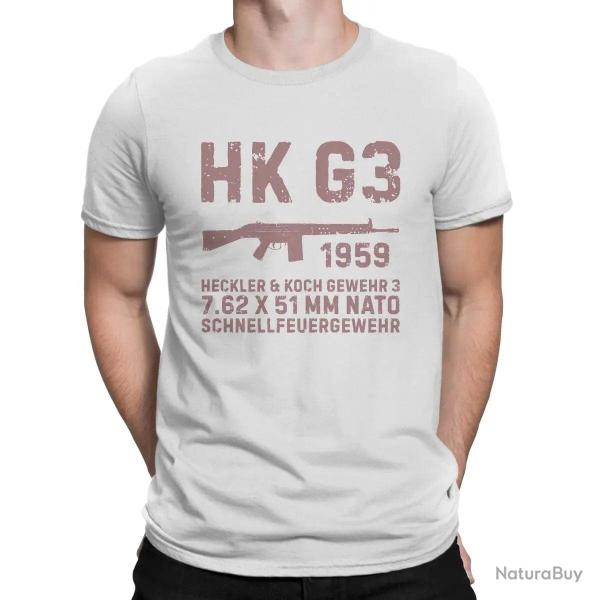 T-shirt fusil d'assaut Allemand HK G3 - Blanc / M