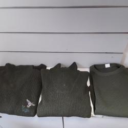 Lot de 3 pulls de chasse vert chaud