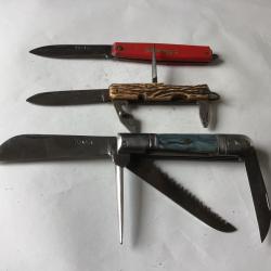 VENDU PAR LE-CUIRASSIER LOT N° 3 DE TROIS COUTEAUX PLIANT PRADEL