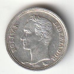 Pièce de Monnaie Vénézuéla 25 centimos Argent 1960 Qualité