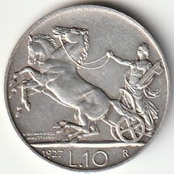 Pièce de Monnaie Italie 10 lires Victor-Emmanuel III  Argent Qualité