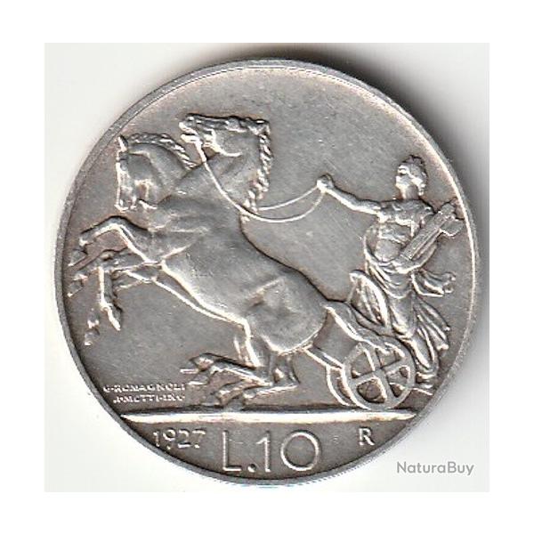 Pice de Monnaie Italie 10 lires Victor-Emmanuel III  Argent Qualit