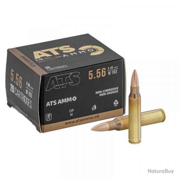 UNITIONS ATS X-FORCE CALIBRE 5.56X45 MM FMJ 55 GR X20