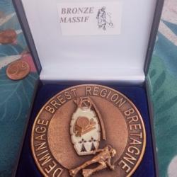 LOT DE 2 MEAILLES BRONZE SERVICE DE DEMINAGE