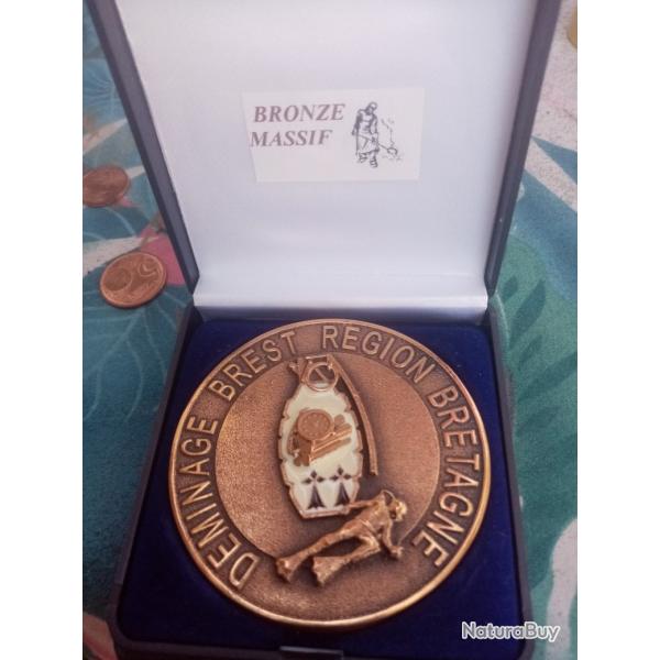 LOT DE 2 MEAILLES BRONZE SERVICE DE DEMINAGE