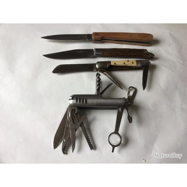 VENDU PAR LE-CUIRASSIER LOT N5 DE 4 COUTEAUX PLIANT