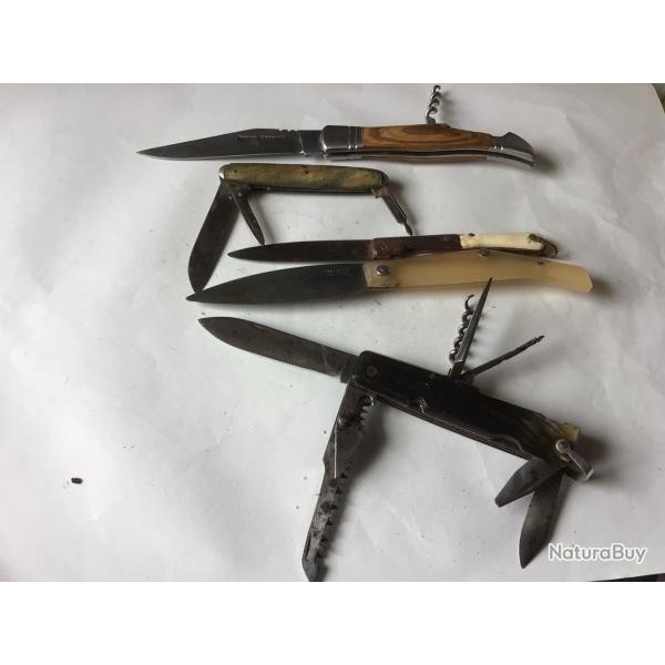 VENDU PAR LE-CUIRASSIER LOTN7 DE 5 COUTEAUX PLIANT
