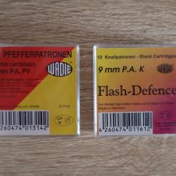 lot de 20 Cartouches 9mm PAK (poivre & blanc)