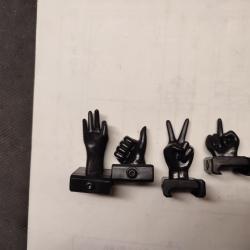 Kit de deux Mires et deux guidons en Plastique couleur noire -