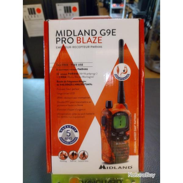 Talkie walkie Midland g9e pro blaze avec kit oreillette