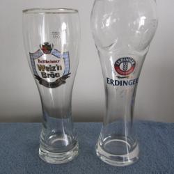 2 Anciens verres à bière allemands 0,50l