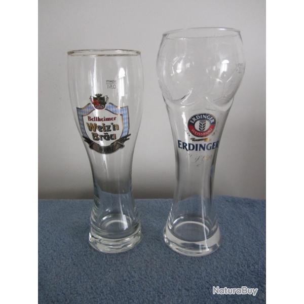 2 Anciens verres  bire allemands 0,50l