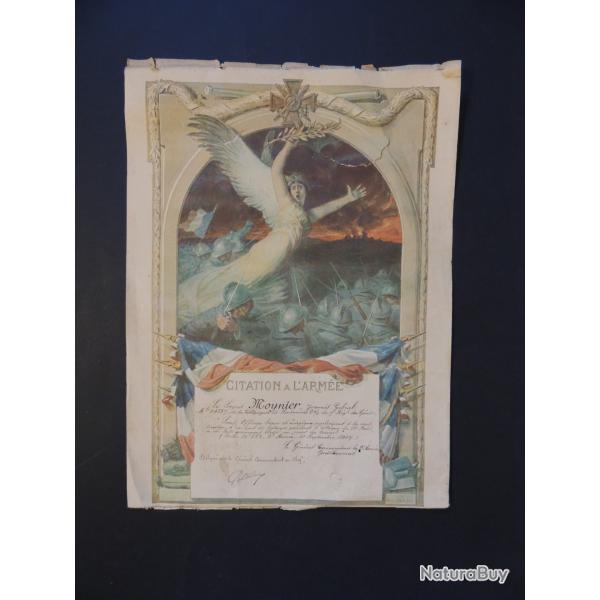 Autographe Philippe Ptain Gnral Commandant en Chef Citation de l'Arme 1917