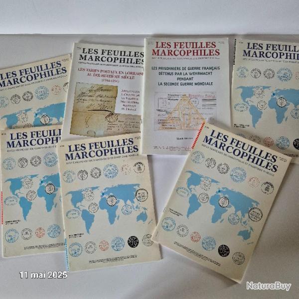 Lot de 7 feuilles marcophiles, philatlie , histoire des oblitrations, les affranchissements,