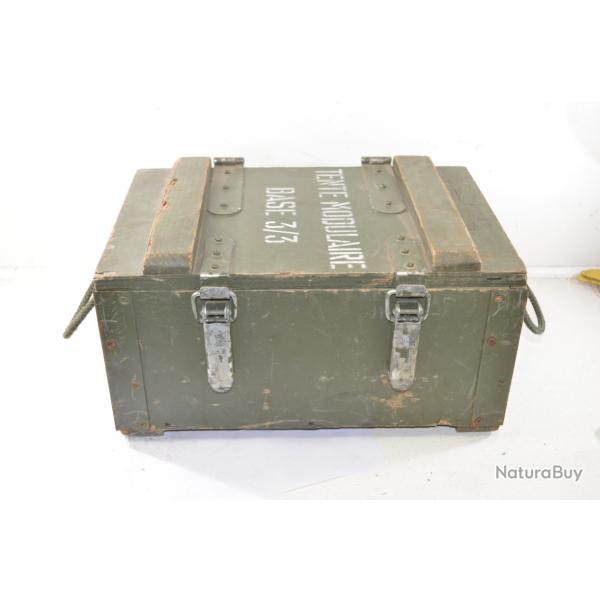 Ancienne caisse militaire arme Franaise annes 1960 - 1980 Tente modulable Surplus rangement boite