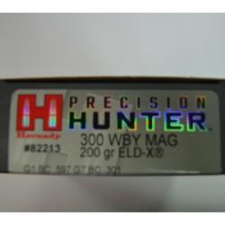 1 BOITE DE 20 MUNITIONS HORNADY CALIBRE 300 WEATHERBY MAGNUM PRECISION HUNTER 200GR  ELD-X  NEUF