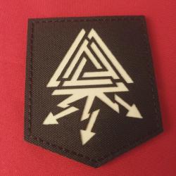 PATCH ÉCUSSON BRODÉ SCRATCH VELCRO PVC 3D VALHALLA VALKNUT VIKING 7/7CM