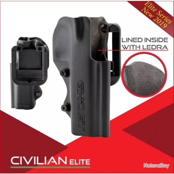 HOLSTER ELITE CONCEALMENT ABS WITH BELT LOOP AND PADDLE SYSTEM SP01 RIGHT