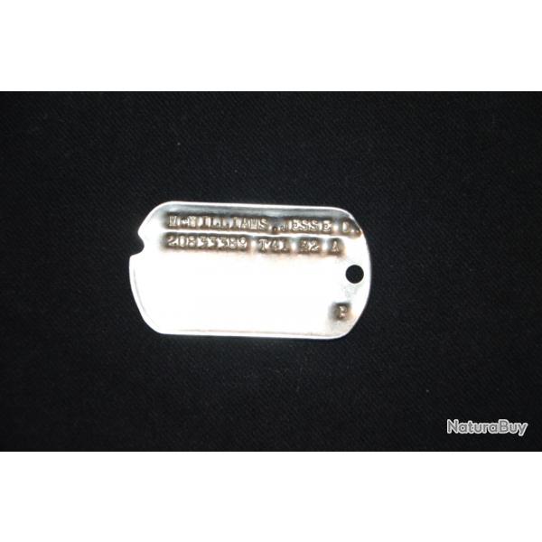 PLAQUE D'IDENTITE DE GI'S  AMERICAIN-US ARMY DOG TAG T. 41-42-LIBERATION-DEBARQUEMENT-