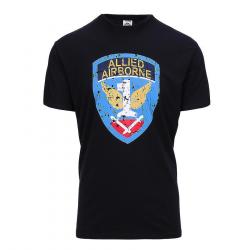 Tee Shirt Allied Airborne vintage Couleur Noir