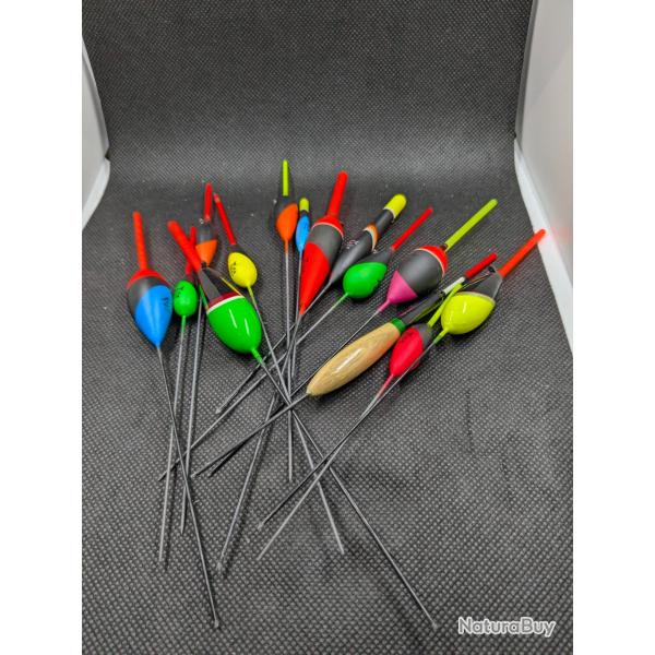 Lot n 30 /  Diffrents flotteurs longueurs et poids pche 14 pices au total