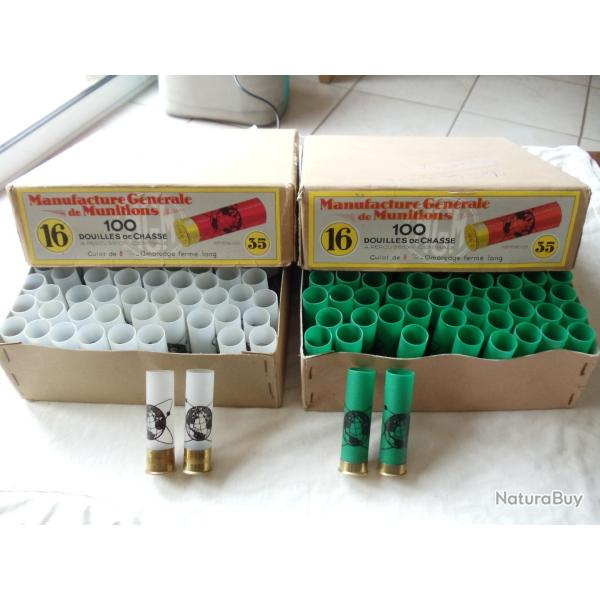 2 Botes compltes de douilles neuves plastique en calibre 16 de la M.G.M.