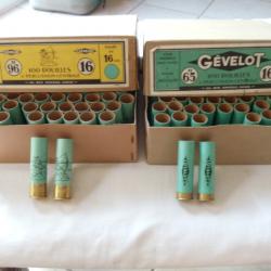 2 Boîtes  de douilles neuves carton  GEVELOT en calibre 16 .