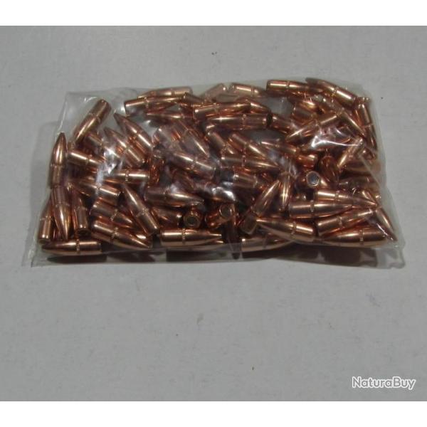 lot de 500 ogives Hornady, cal 224 (22), poids 55grs FMJ avec gorge de sertissage, ref 2267