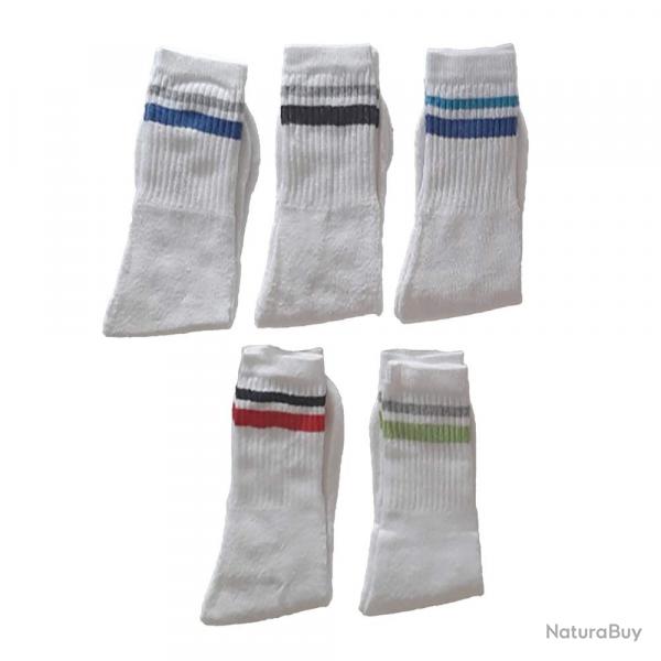 Lot de 5 paires de chaussettes blanches : tailles 43/46 et 47/48