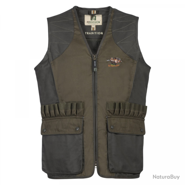 Gilet de chasse Percussion Tradition - Marron - Marron Sanglier / 4XL