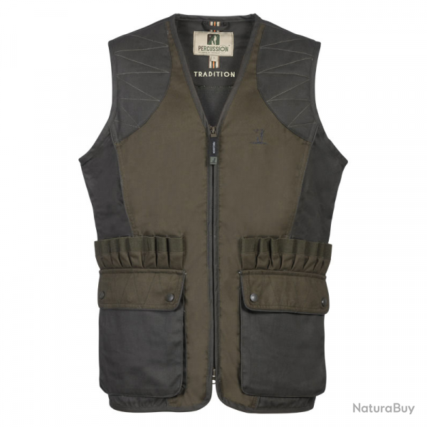 Gilet de chasse Percussion Tradition - Marron - Logo Percussion / M