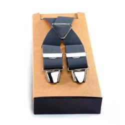 Bretelles homme Hercule 4 pinces gris 120 cm