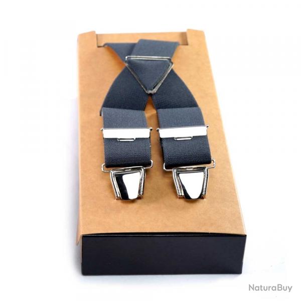 Bretelles Hercule 4 pinces gris