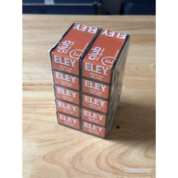 ELEY - 500 cartouches Cal .22 LR CLUB 40 grs - 22ELCL500
