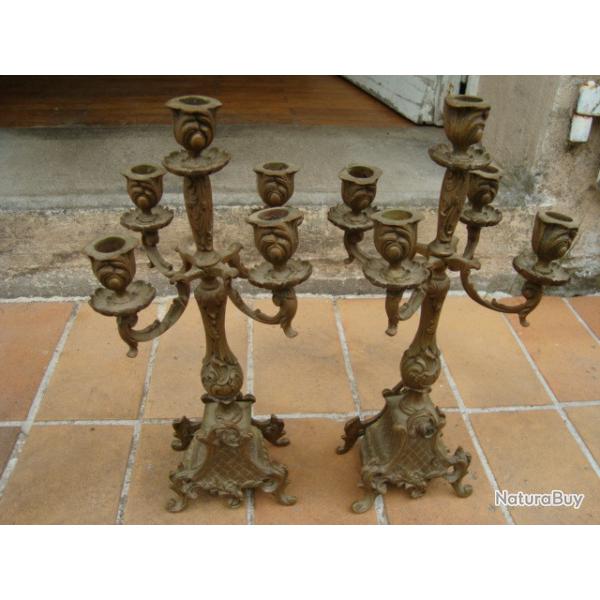 PAIRE DE CHANDELIER BRONZE