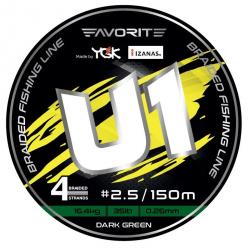 Tresse Favorite U1 Pe 150m Vert 150m 2,4kg 0,108mm