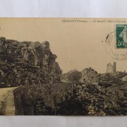 CPA CREUSE VILLE DE CROZANT NOUVELLE ROUTE D'EGUZON 1909