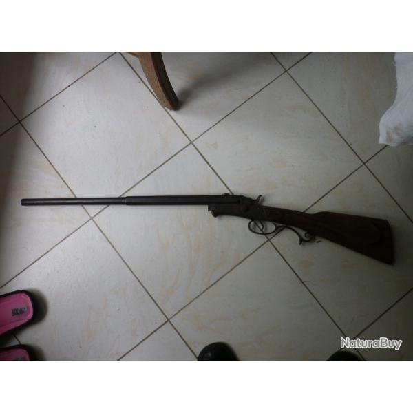 ANCIEN PETIT FUSIL DE BRACONNIER  CARABINE DE JARDIN  14MM