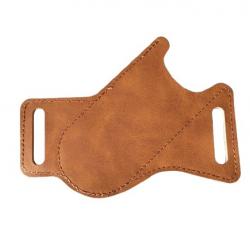 Pochette étui simili cuir pour grand couteau pliant - Marron clair