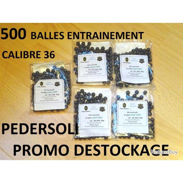 500 balles rondes entrainement PEDERSOLI sans plomb 19.00 Euros !!!- calibre 36 poudre noire (SI312)